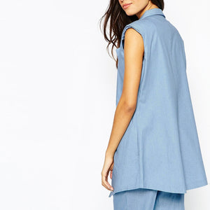 Line Sleeveless Blazer